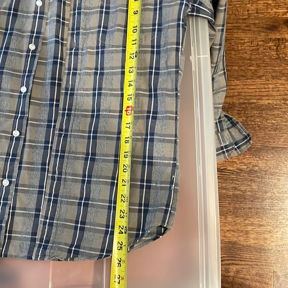 J Crew Mens button down blue plaid shirt size small slim - Picture 7 of 7